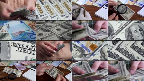 collage of american money