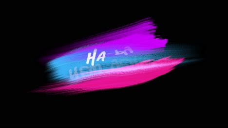 happy new year text with colorful stroke brush on black gradient