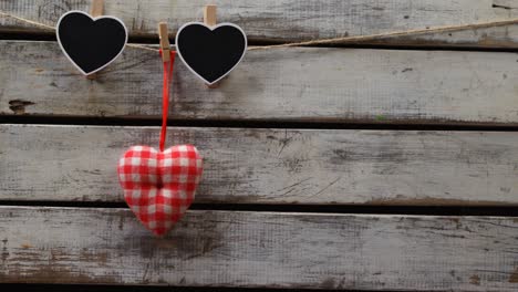 heart shaped decoration pinned on a rope 4k