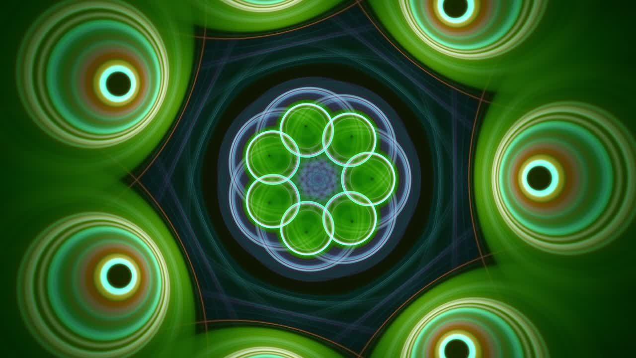 caleidoscopio fractal floral abstracto - ojos alienígenas - música de bucle sin costuras vj colorido arte de fondo de transmisión caótica