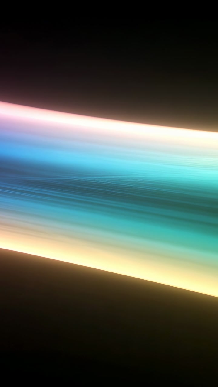 Vertical video: Frames driving neon ribbon morphing on vertical black void, making glowing strands
