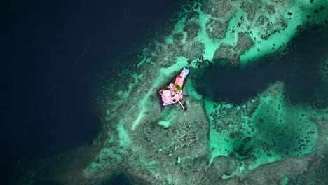 aerial view of a luxurious house on a tropical island