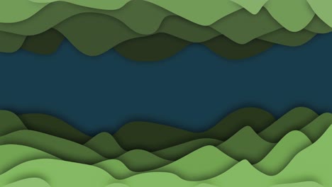 animation of blue background with moving green waves