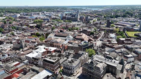 ipswich town centre uk drone,aerial high angle