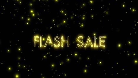 Animation-of-flash-sale-text-over-flashing-yellow-lights