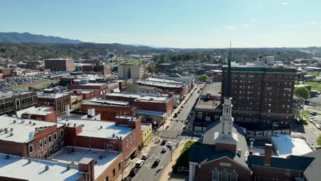 aerial orbit of church in johnson city tennessee