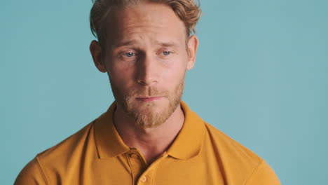 Shy-young-model-posing-in-polo-T-shirt