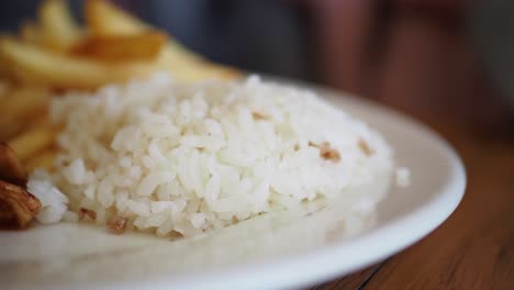 a plate of white rice