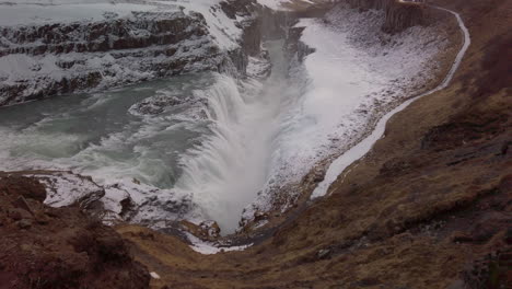 iceland gulfoss waterfall in the winter time 30fps 4k