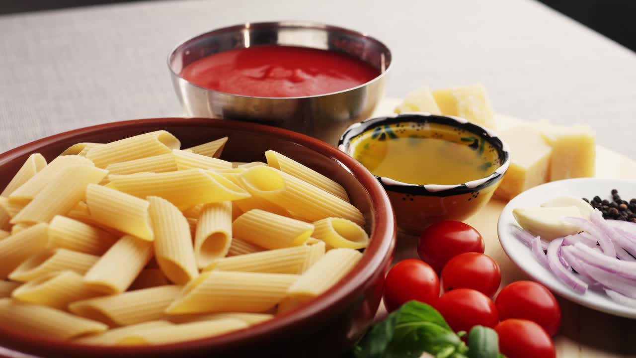 Pasta Ingredients Ready for Cooking