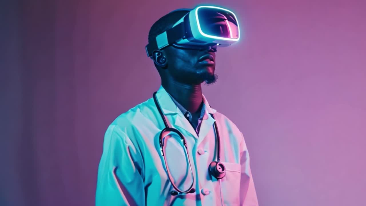 Doctor Using Virtual Reality for Medical Applications