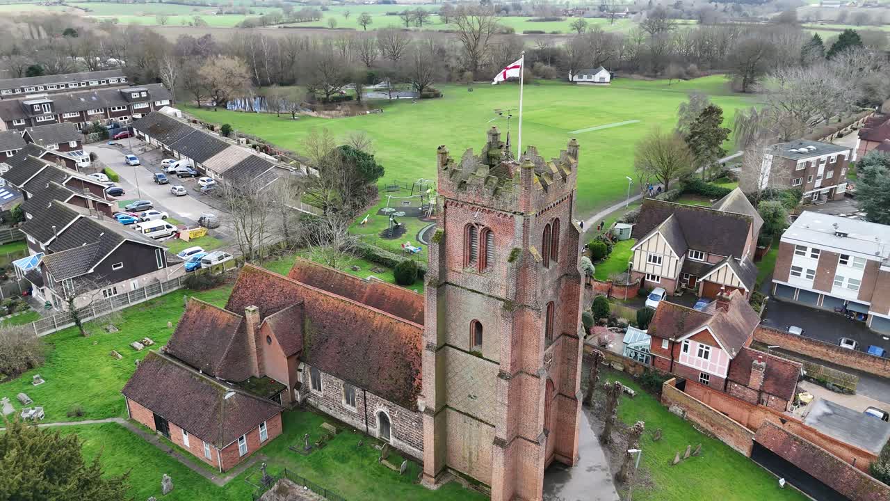 St Edmund and St Mary's Church, Ingatestone Essex uK drone,aerial