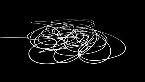 hand drawn tangle scrawl sketch or black line spherical abstract scribble shape. tangled chaotic doodle circle drawing circles or thread clew knot.