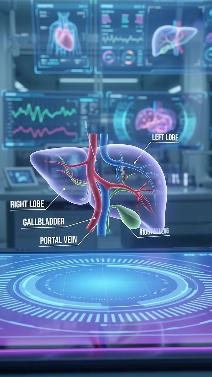 Holographic 3D Model of Human Liver Anatomy in Medical Laboratory