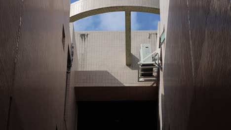 sequential views of a building's exterior architecture