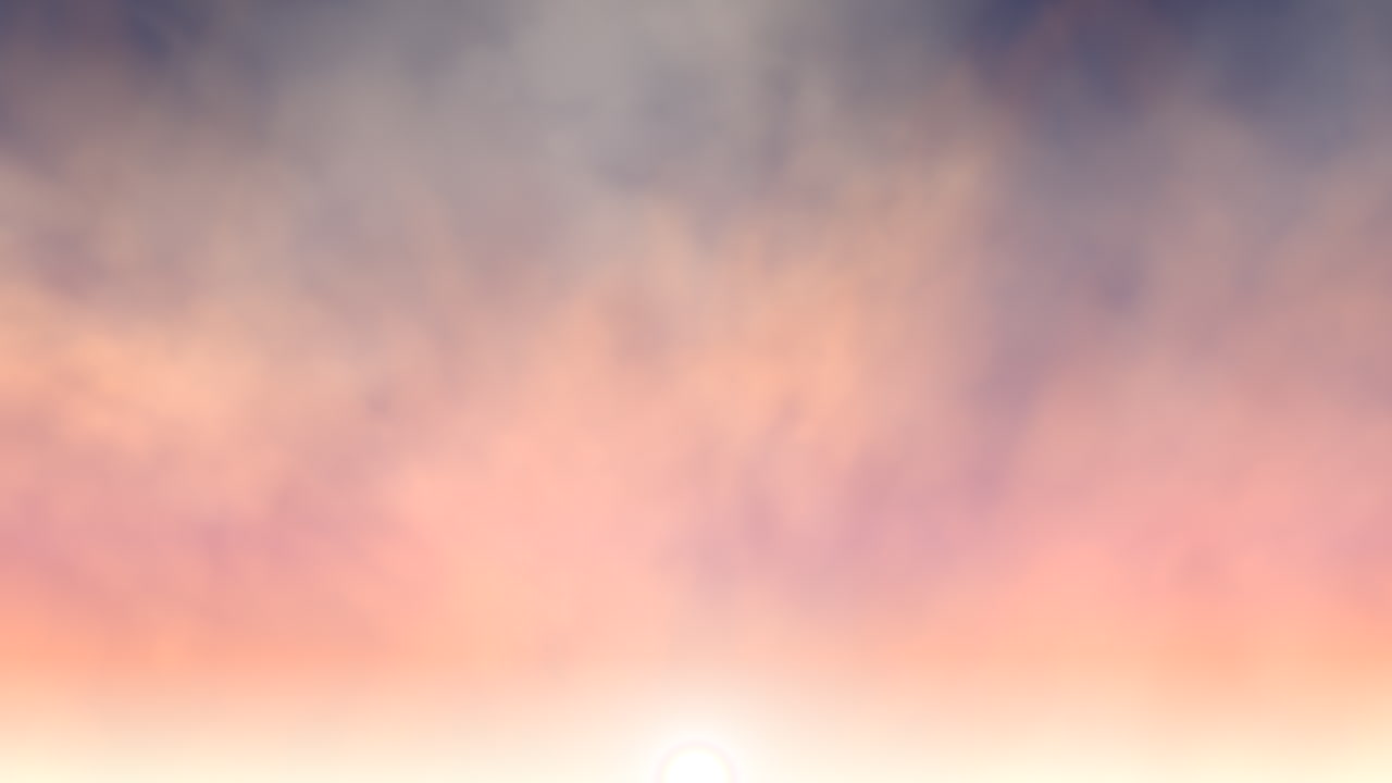 어두워질 때 다채로운 구름과 함께 매혹적인 해가 지는 하늘