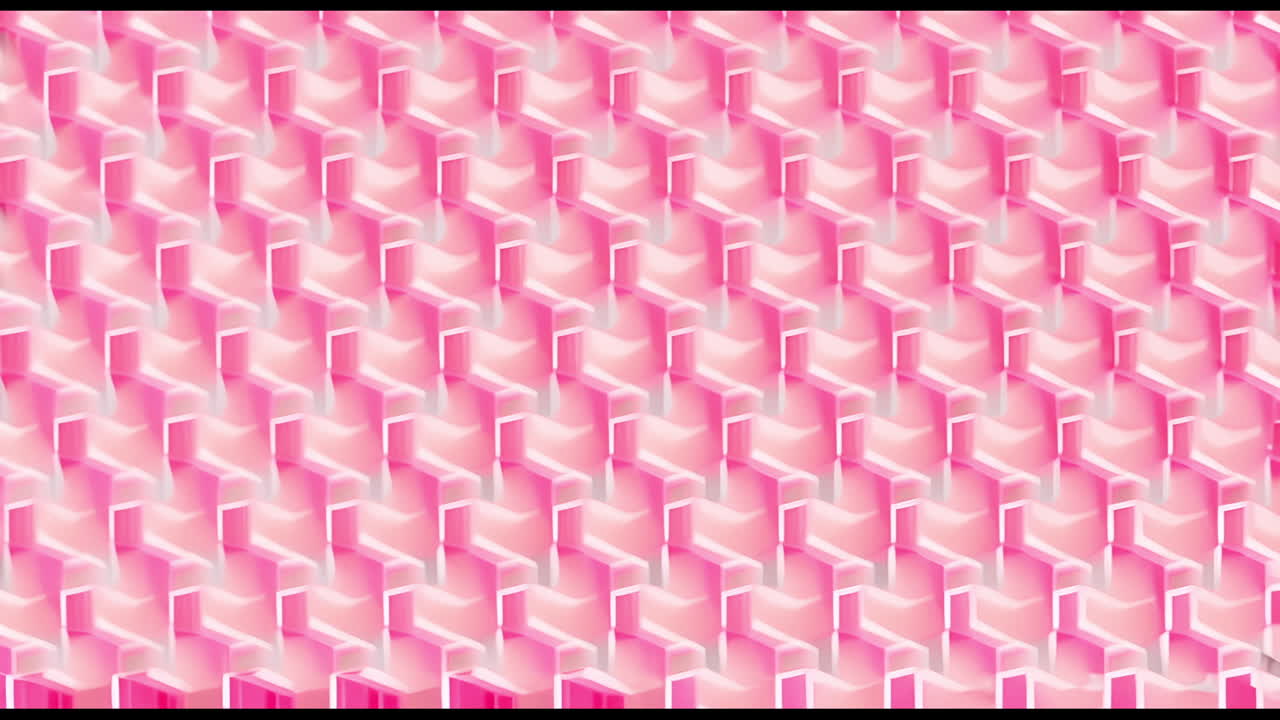 Animation of pink and white shapes moving on pink background