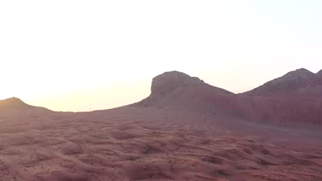 4k drone footage, aerial view of fossil rocks plateau in meliha desert with sand ripples, geological landscape of the sphinx in sand dunes desert in the united arab emirates, drone videos