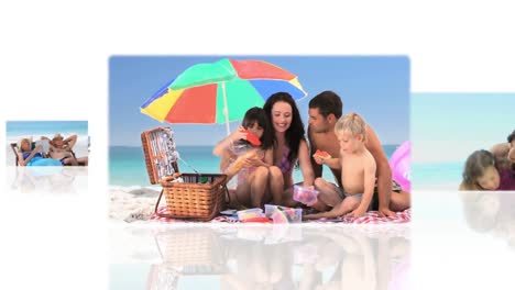 Montage-of-families-on-the-beach