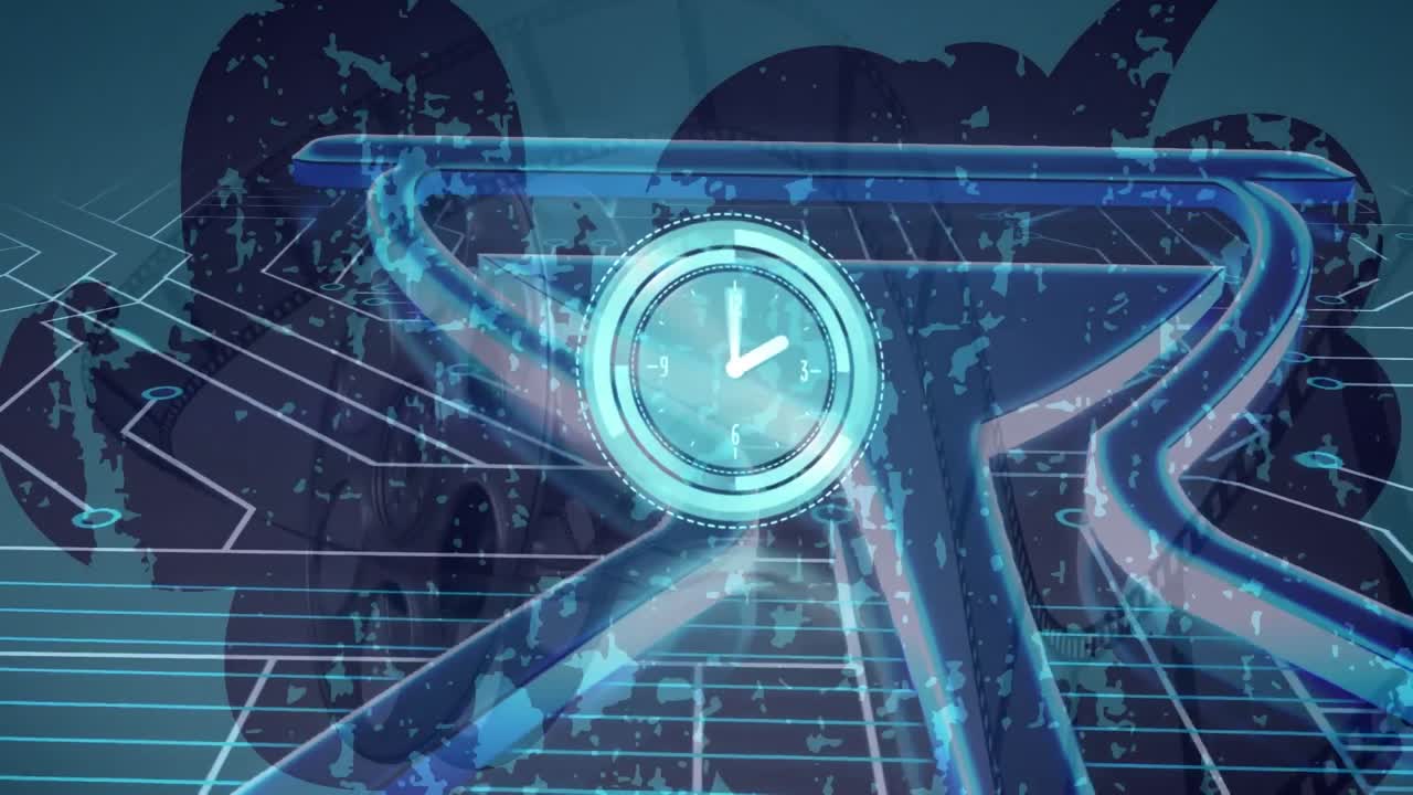 연결 네트워크를 통한 클럭의 애니메이션