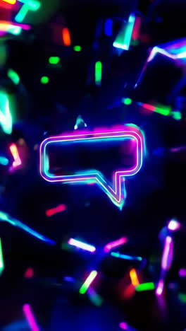 neon speech bubble with colorful lights