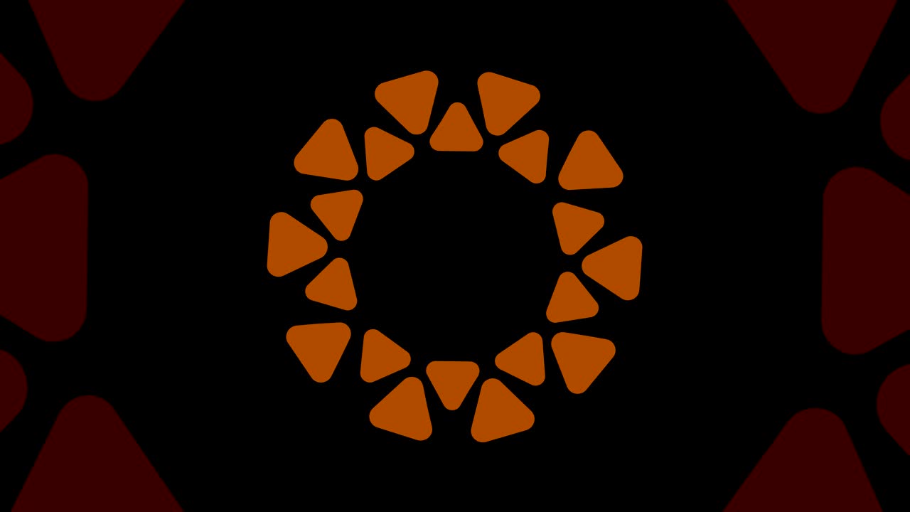 diseño gráfico que gira en el centro y aumenta el tamaño, para cubrir todo el fondo y desaparecer.