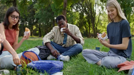 friends enjoying a picnic in the park