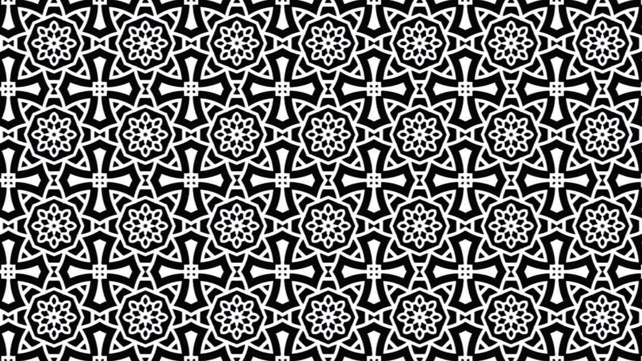 Abstract, background animation, scrolling right, black and white crosses