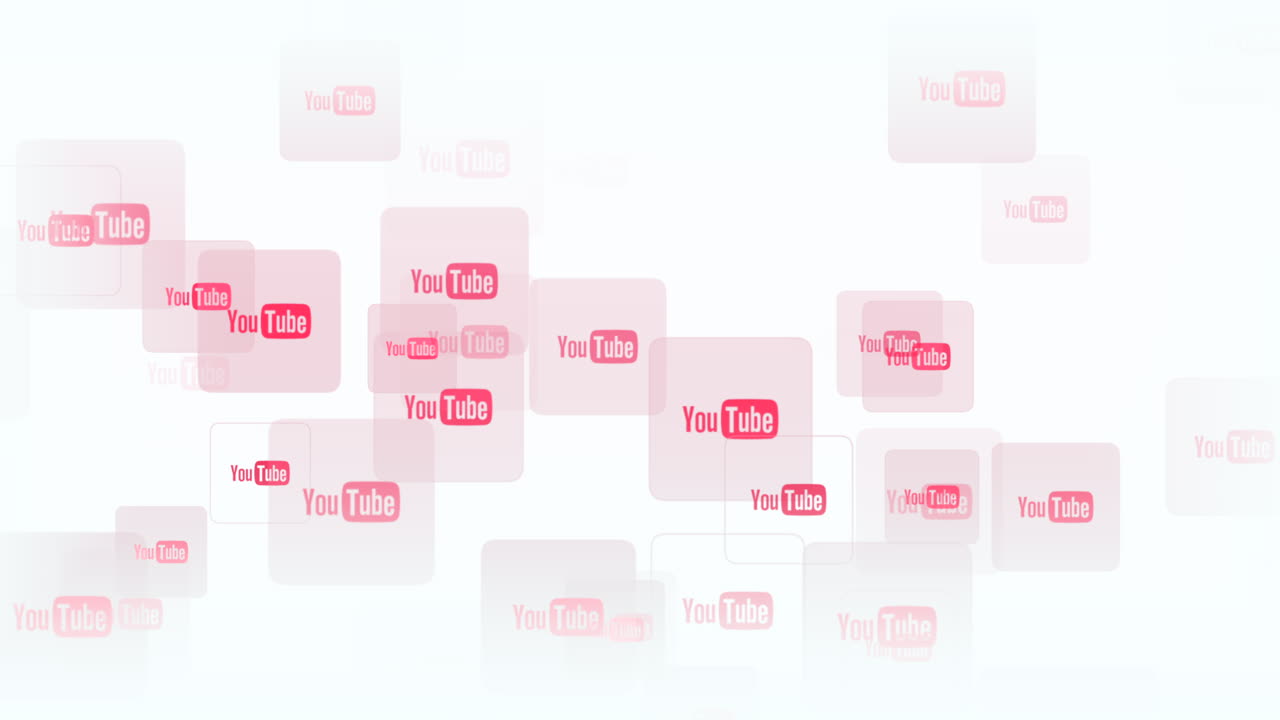 Social YouTube icons pattern on network background 1
