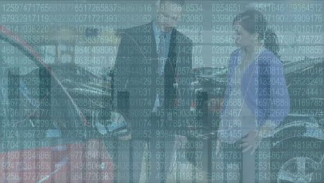animation shows couple discussing stats by car amid covid-19.