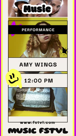 music festival performance flyer featuring amy wings