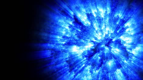 4k abstract looped space background like a burning star from the surface of which rays emanate. high energy boil substance, magic ball or fireball. sci-fi blue theme with light rays 4