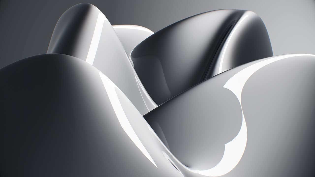 Sfondo astratto nero con onde morbide e colline. Animazione fluida in loop continuo 4K