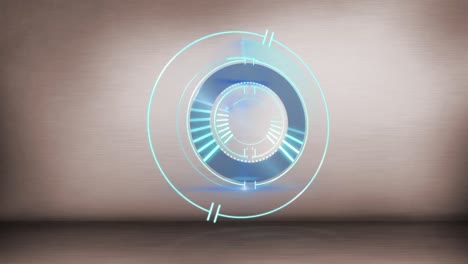 animación del escaneo del alcance sobre un fondo beige