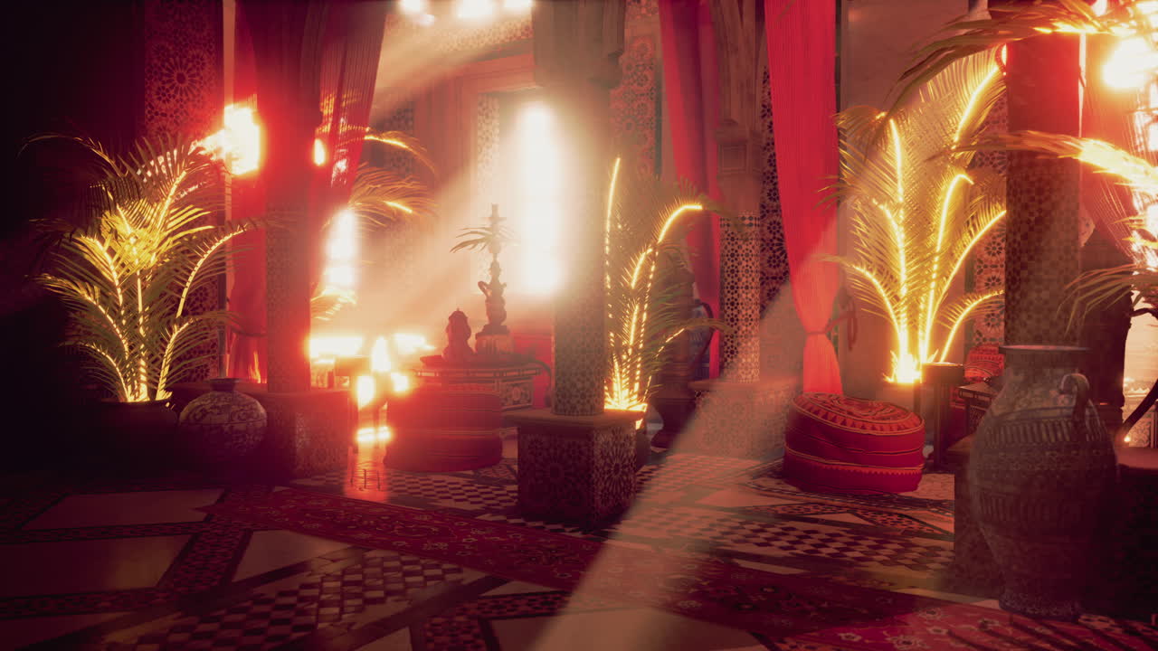 el interior del místico palacio marroquí