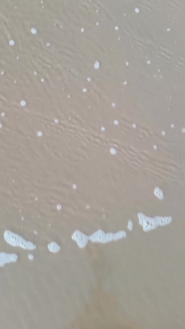 Person Walking Barefoot on Wet Sandy Beach