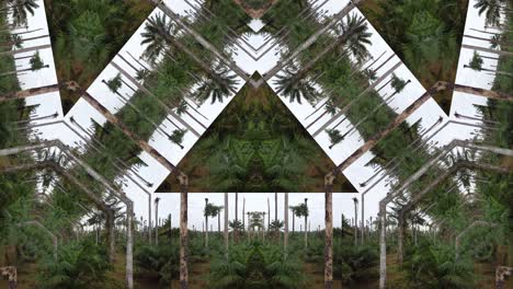 triangle kaleidoscope palm tree abstract background