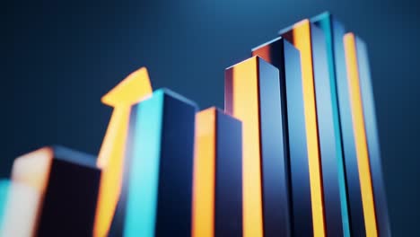 dynamic visual representation of rising bar graphs with enhanced color contrast, illustrating growth trends and positive progress in data analysis