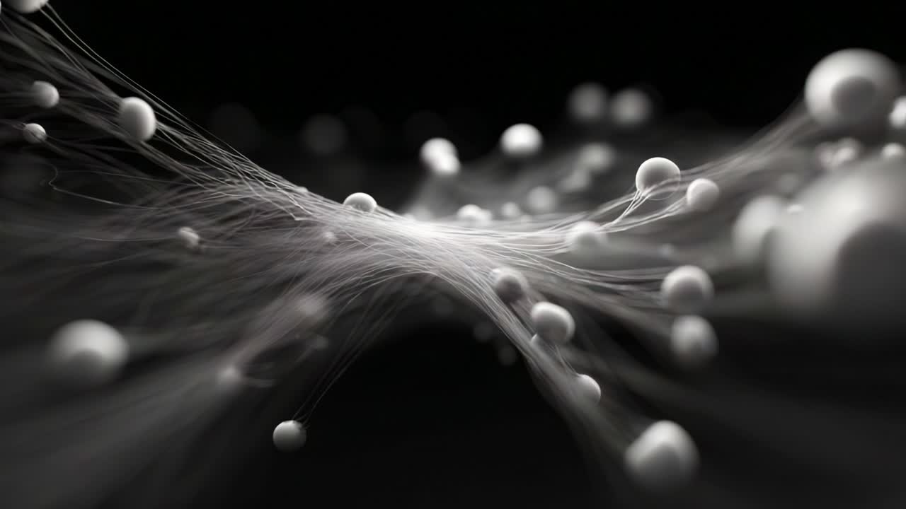 An Abstract Representation of Dynamic Movement Featuring Ethereal Particles and Flowing Lines, Creating a Captivating Visual Experience of Depth and Texture