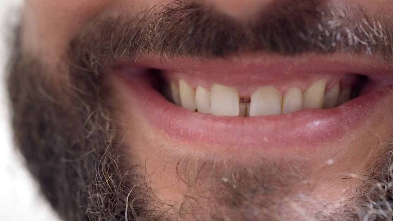 Positive Emotion: Close Up Shot of a Genuine Human Smile Expression