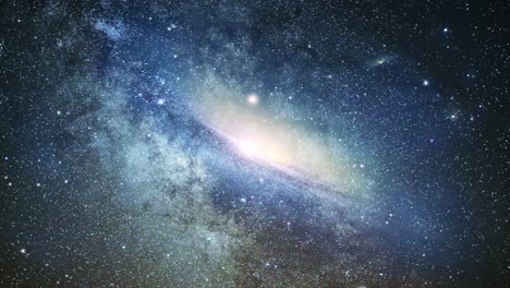 Ein-Helles-Licht-In-Der-Mitte-Einer-Galaxie,-Die-Sich-Im-Weltraum-Bewegt