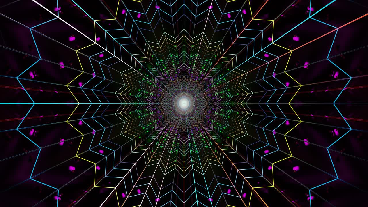 Pattern geometrici dinamici ruotano e si spostano in una vivace gamma di colori, creando un effetto visivo coinvolgente adatto alle applicazioni screensaver. Perfetto per migliorare gli ambienti digitali