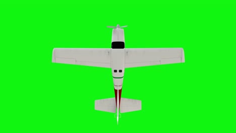 old propeller airplane. realistic physics animation. green screen footage