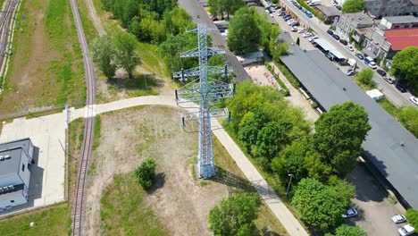 vista aérea de las líneas eléctricas de alta tensión y la transmisión eléctrica de alta tensión