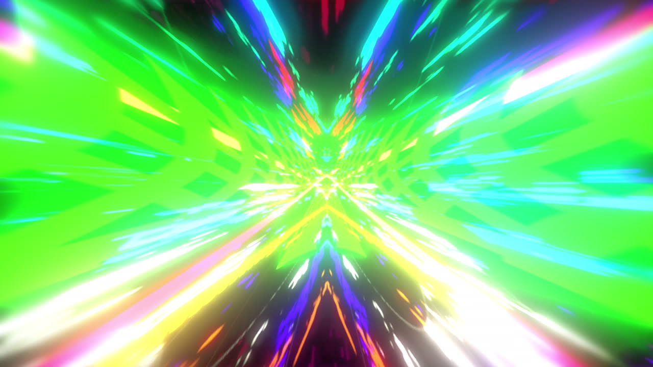 Animation of tunnel of glowing light trails of data transfer