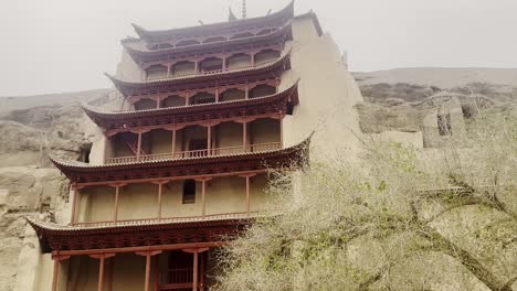 mogao caves, thousand buddha grottoes in dunhuang, an oasis located on the silk road, in gansu province, china