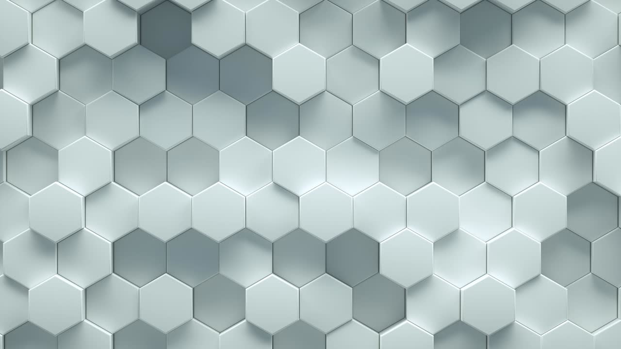 fondo hexagonal geométrico abstracto. concepto futurista y tecnológico. renderizado en 3d de bucle infinito