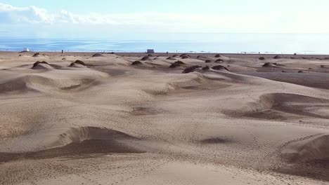 desierto de dunas de arena contra el paisaje marino en maspalomas gran canaria desiertos cerca de la costa