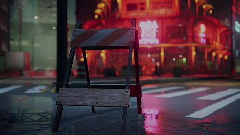 deserted cyberpunk street at night