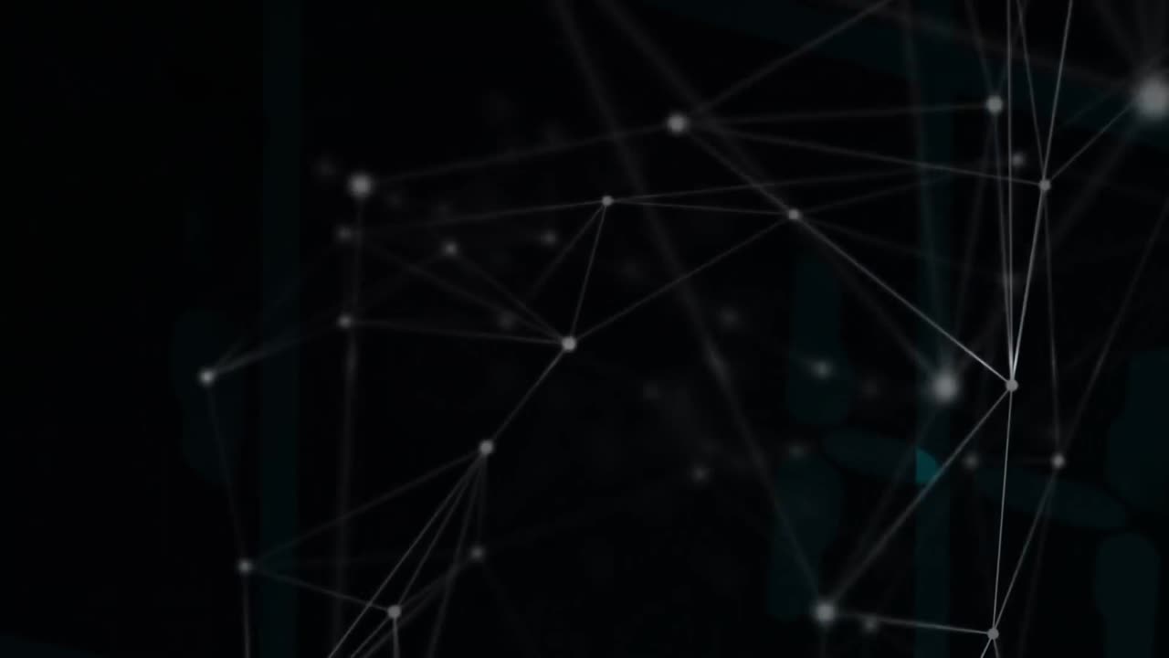 Animation of network of connections on dark background